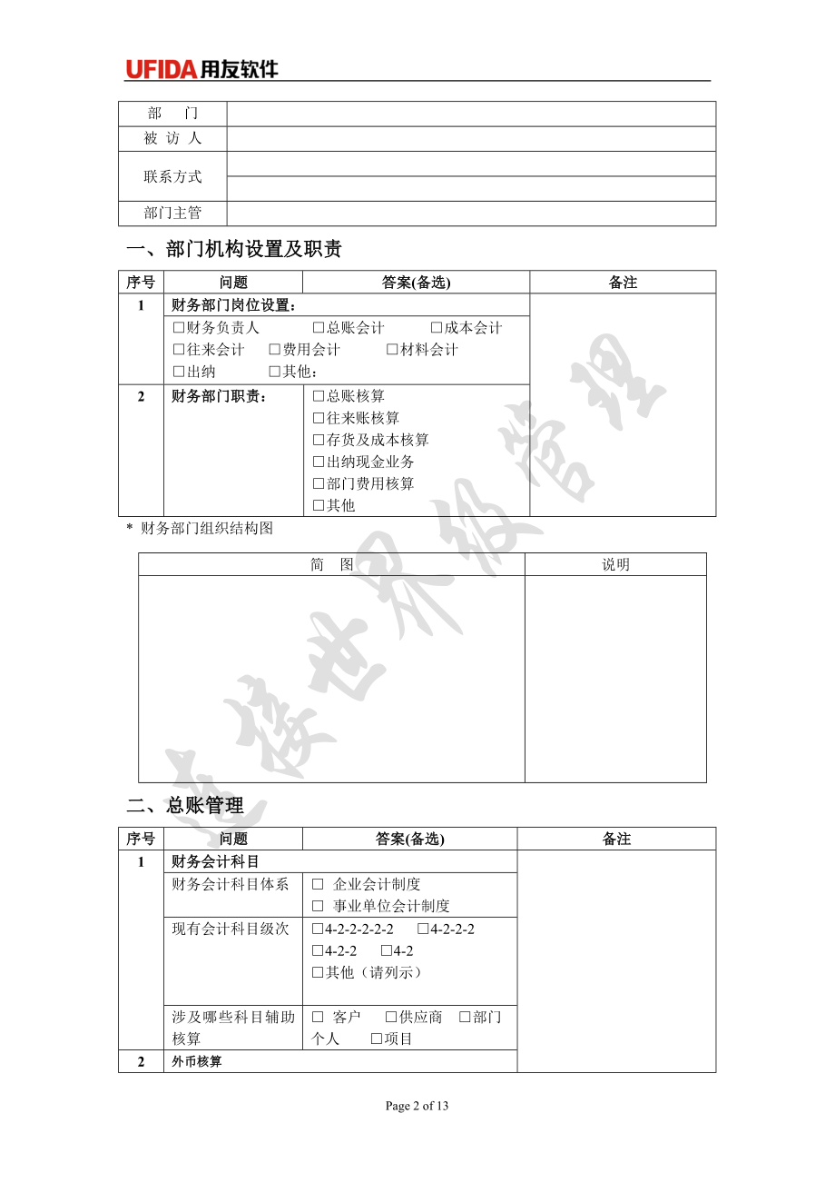 【精品】用友ERPU8实施调研问卷.doc_第2页