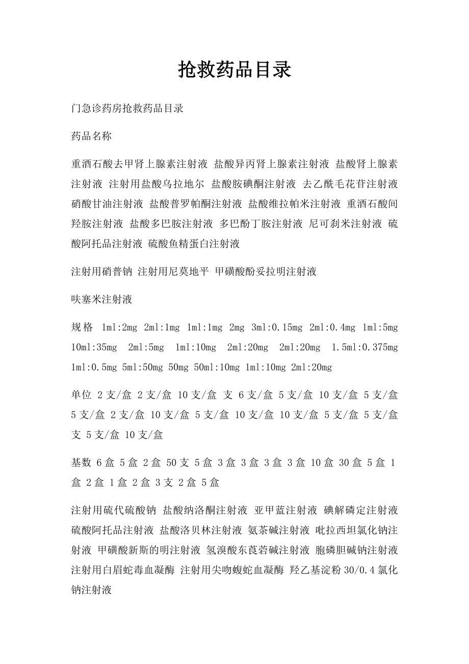 抢救药品目录.docx_第1页