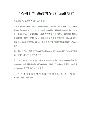 当心别上当 暴改内存iPhone6鉴定.docx