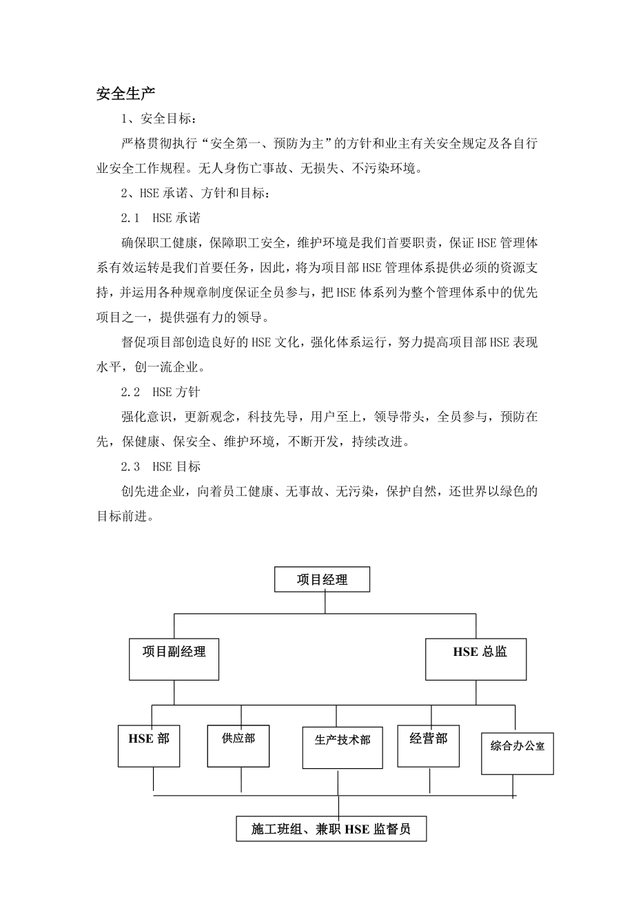 公司HSE体系建设文件 HSE结构 安全措施.doc_第1页