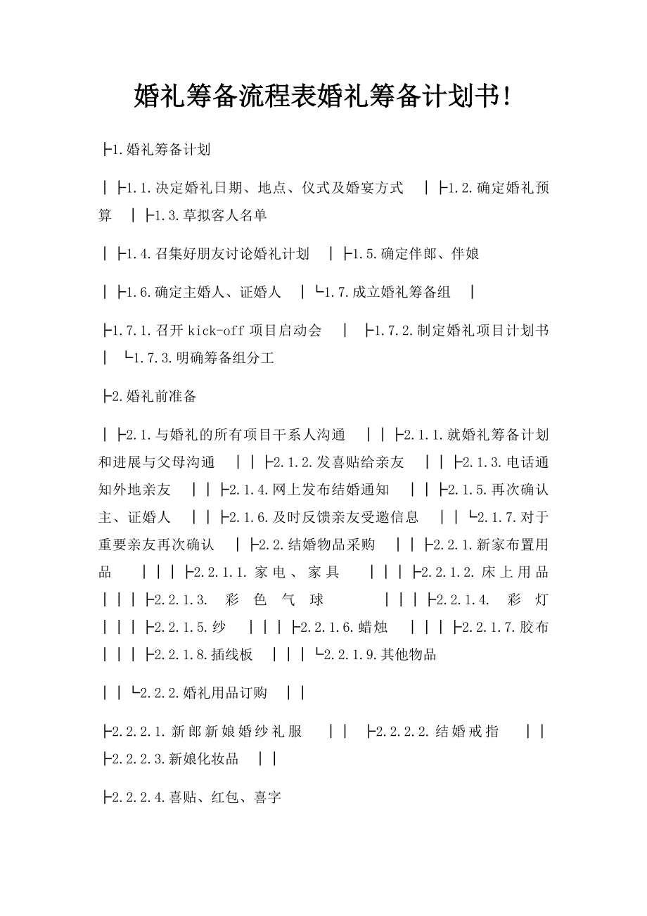 婚礼筹备流程表婚礼筹备计划书!.docx_第1页