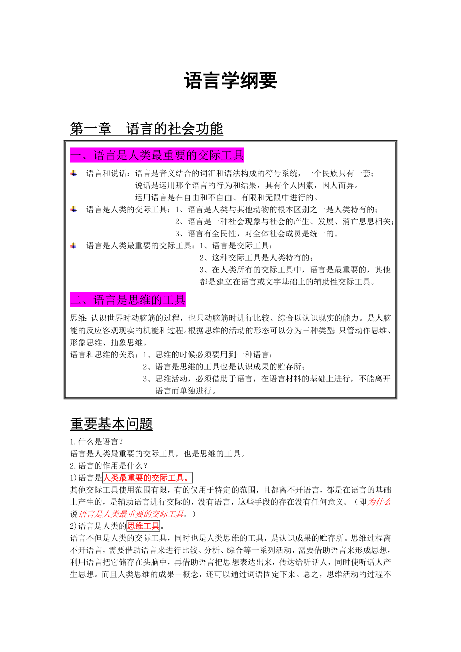 语言学纲要笔记加思考题.doc_第1页