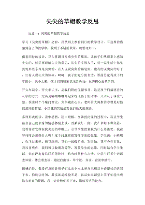 尖尖的草帽教学反思.docx