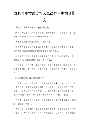 宜宾市中考满分作文宜昌市中考满分作文.docx