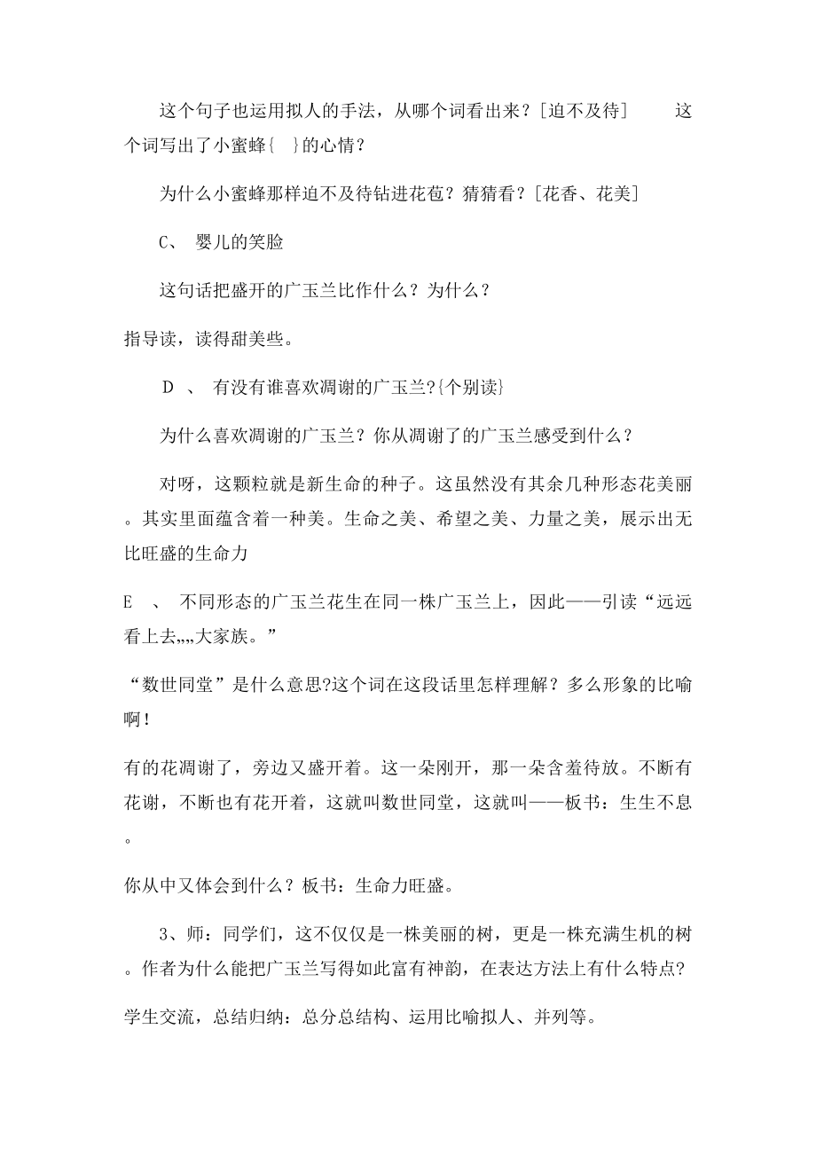 广玉兰第二课时公开课教案 有配套课件.docx_第2页