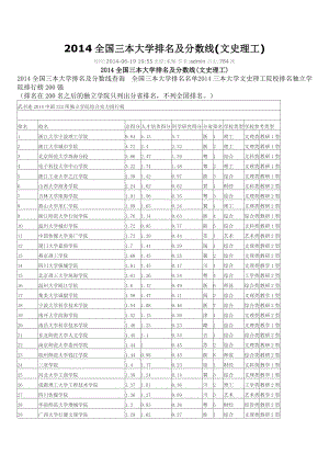 全国三本大学排名及分数线.doc