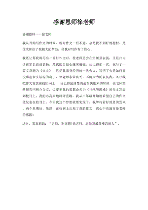 感谢恩师徐老师.docx