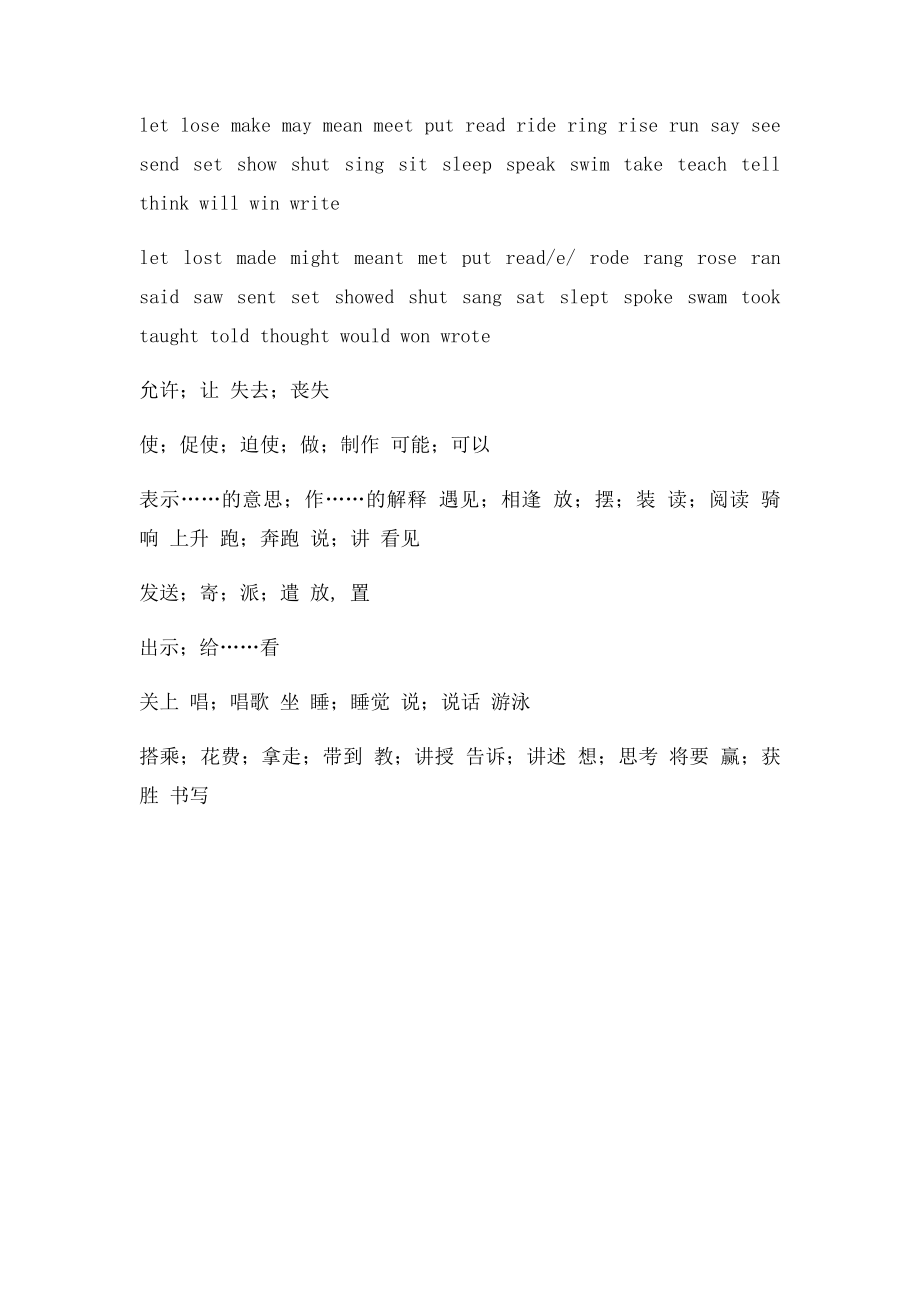 小学英语需熟记不规则动词过去式及单词练习题.docx_第2页