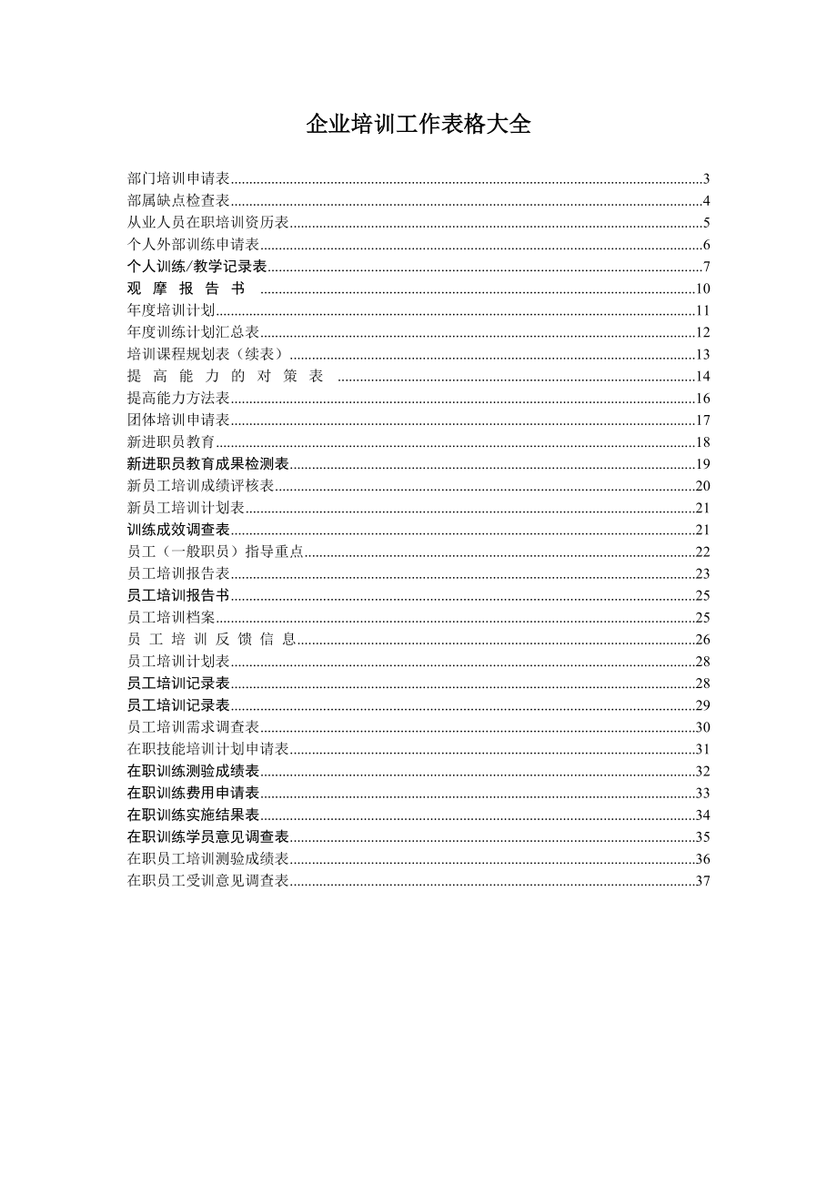 企业培训工作常用表格大全.doc_第1页