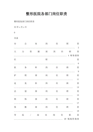 整形医院各部门岗位职责.docx