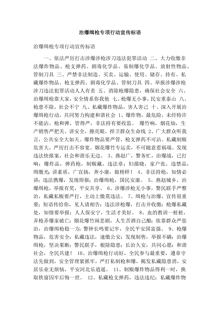 治爆缉枪专项行动宣传标语.doc_第1页