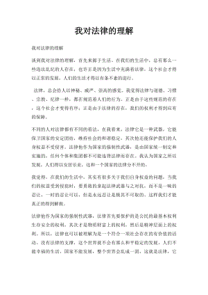 我对法律的理解.docx