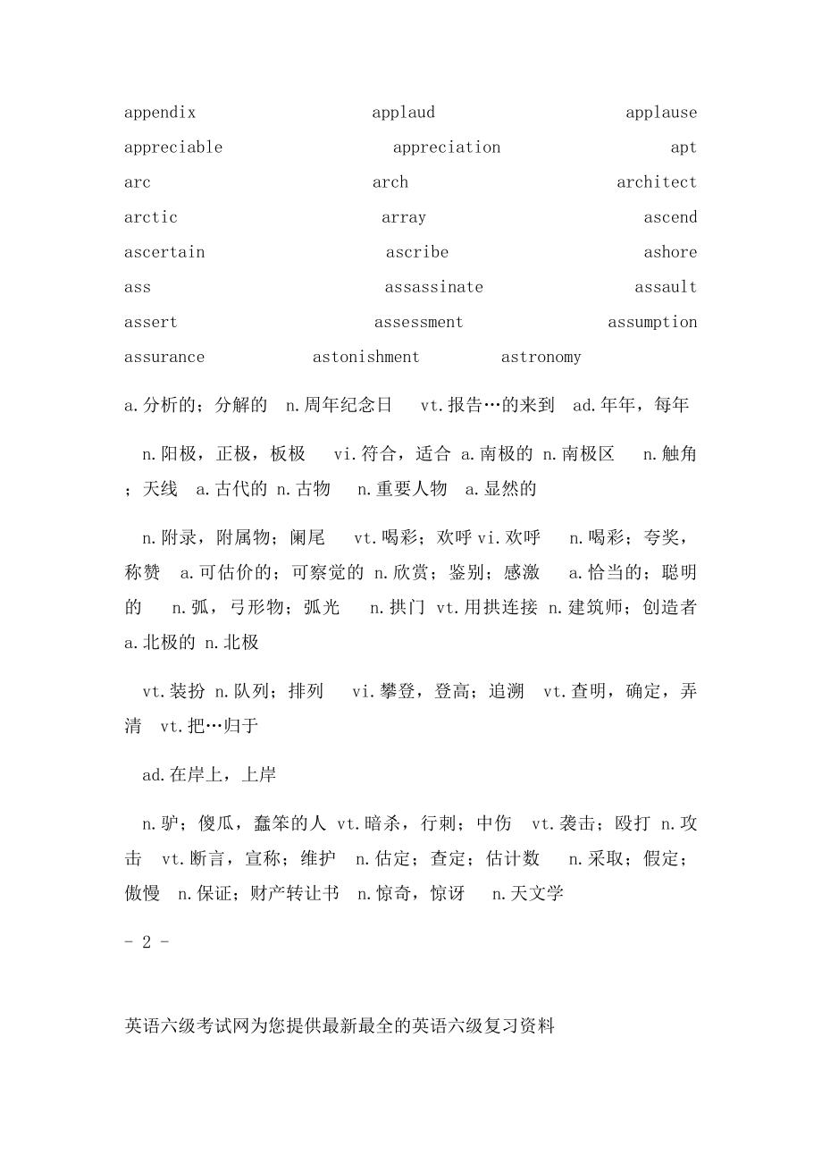 新大纲六级词汇表为您提供最全的英语六级复习资料.docx_第3页