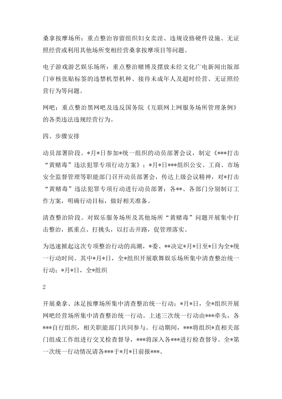 打击黄赌毒违法犯罪专项行动方案.docx_第2页