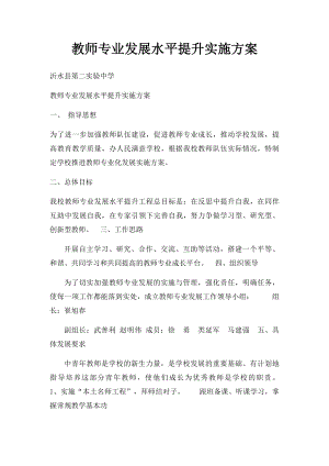 教师专业发展水平提升实施方案.docx