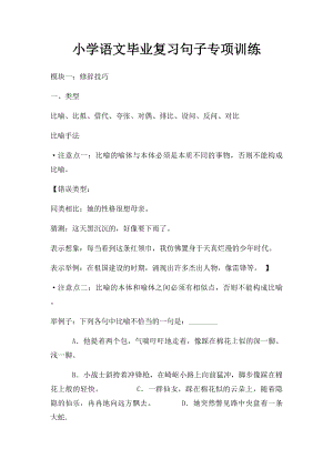 小学语文毕业复习句子专项训练.docx