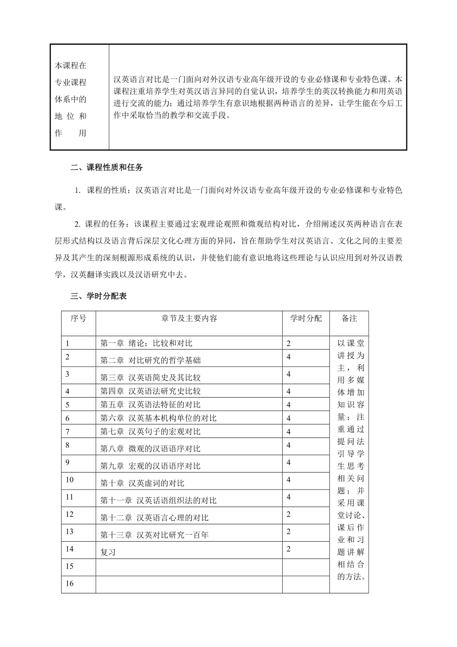 英汉语言对比》教学大纲[教育].doc_第3页