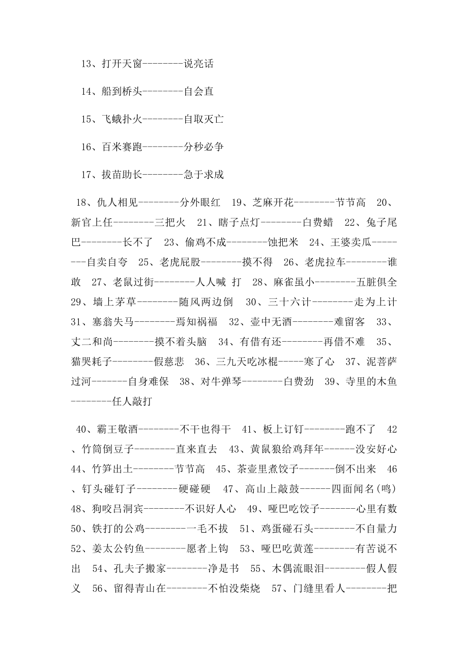 小升初必会的83条歇后语,作文的好帮手!.docx_第2页