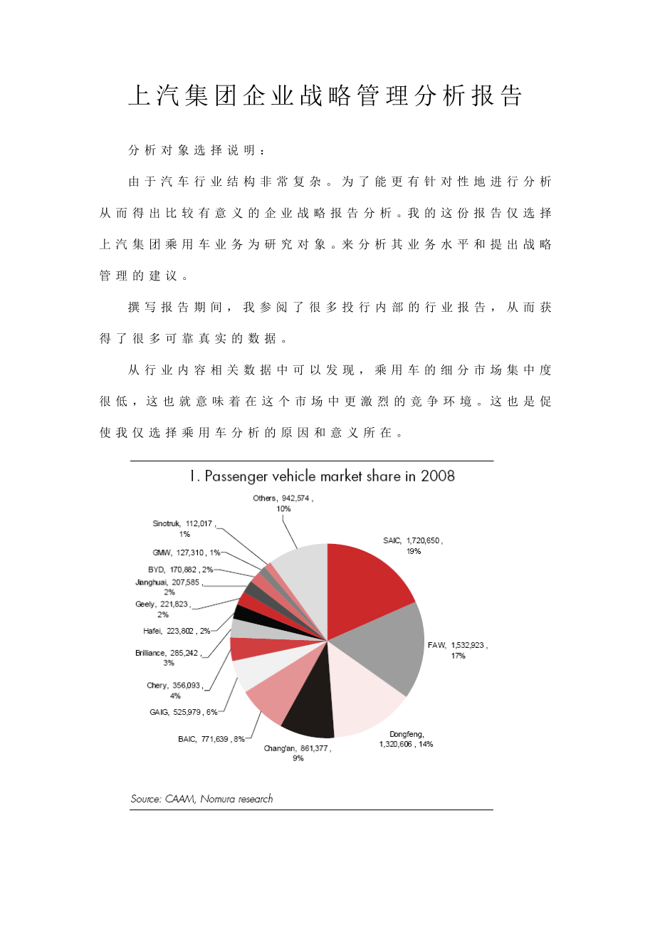 上汽集团企业战略管理分析报告.doc_第1页