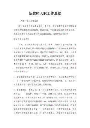 新教师入职工作总结.docx