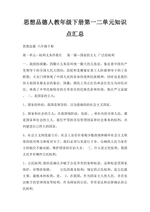 思想品德人教年级下册第一二单元知识点汇总.docx