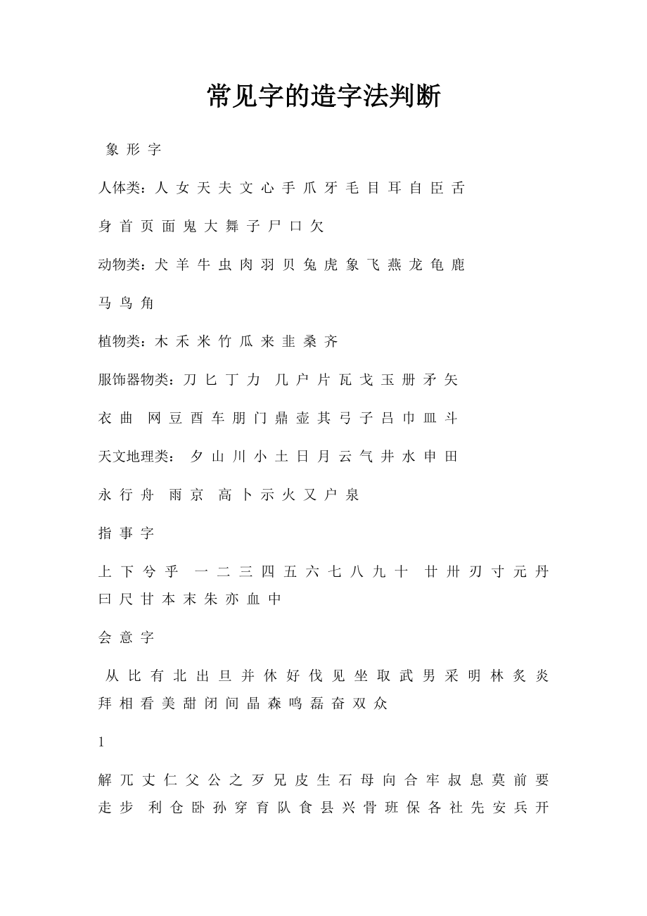 常见字的造字法判断.docx_第1页