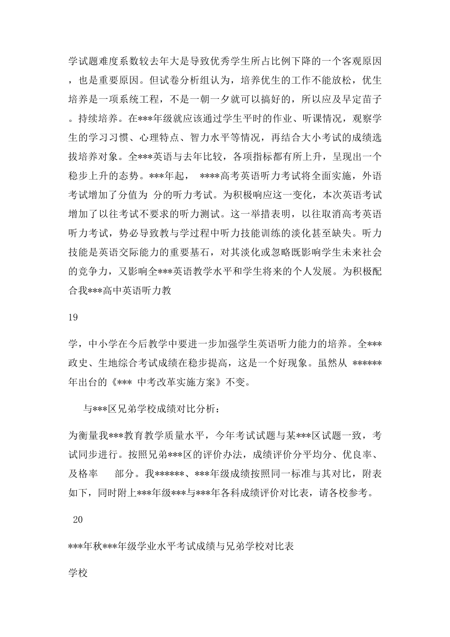 学业水平考试质量分析报告模板.docx_第3页