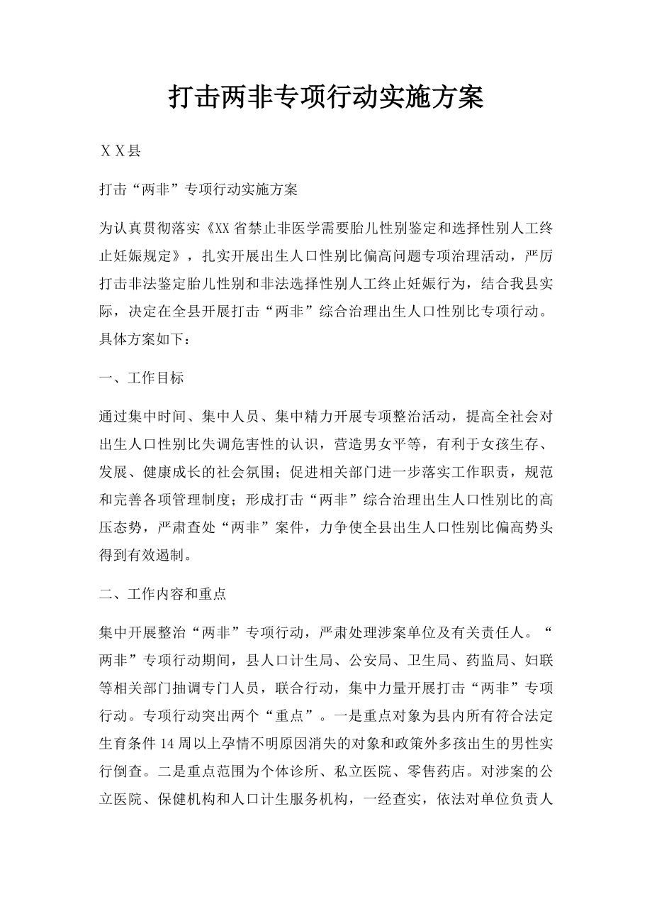 打击两非专项行动实施方案.docx_第1页