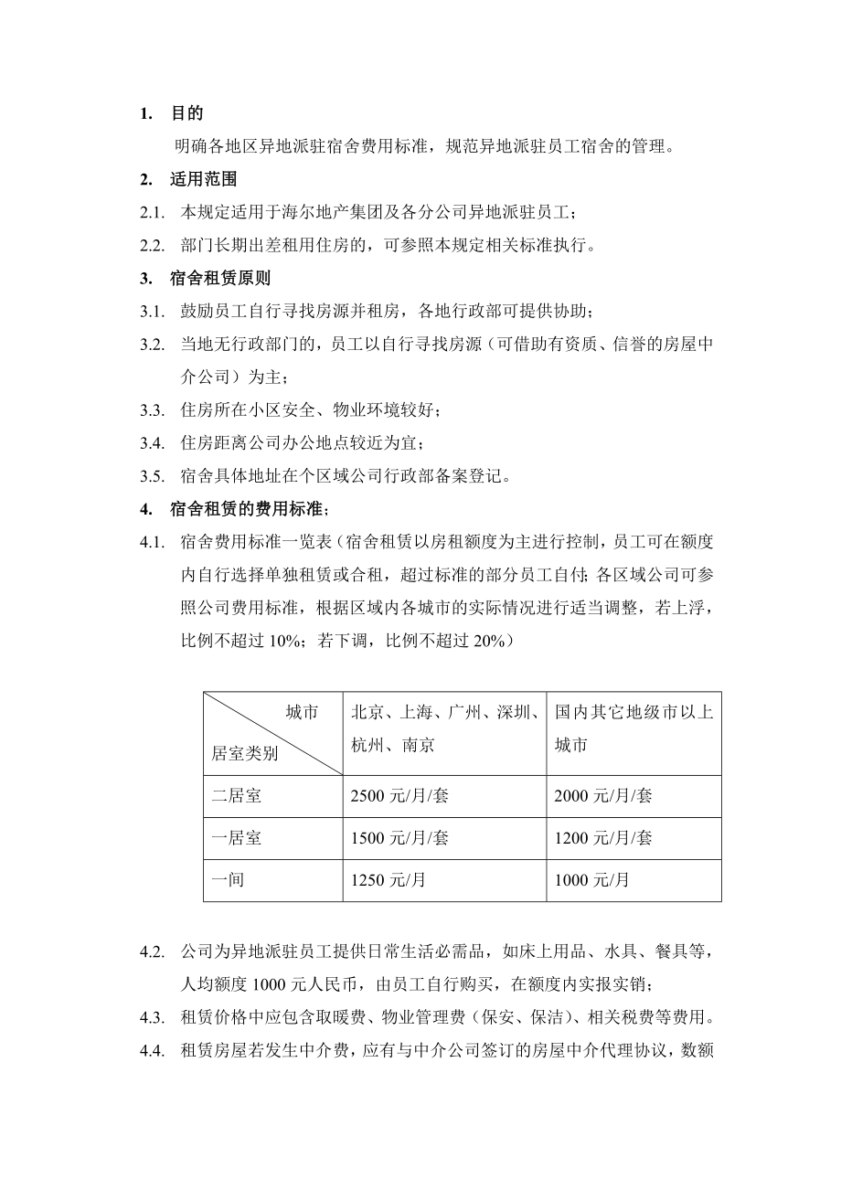 6、海尔房地产异地派驻宿舍管理规定.doc_第2页