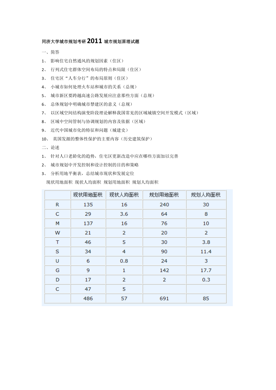 同济城市规划原理真题汇总考研.doc_第2页