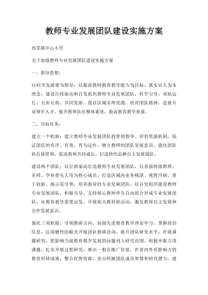 教师专业发展团队建设实施方案.docx