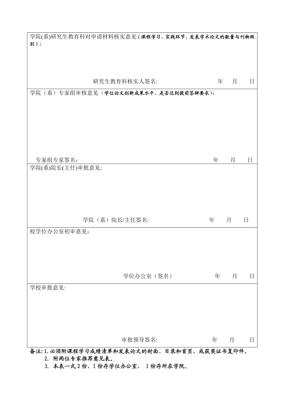 浙江大学研究生提前进行学位论文答辩申请表.doc_第2页