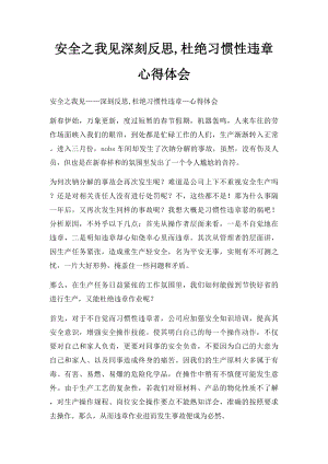 安全之我见深刻反思,杜绝习惯性违章心得体会.docx