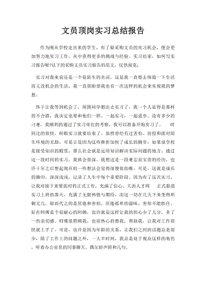 文员顶岗实习总结报告.docx