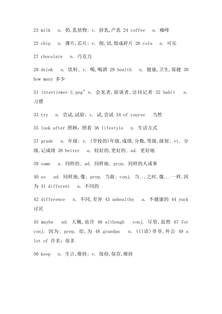 强烈推荐人教初二英语单词表.docx_第2页