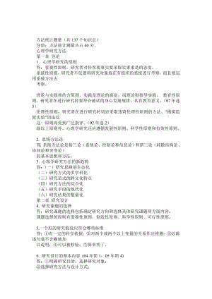 同等学力硕士全国统考心理学必看资料方法统计测量考点精要增强版.doc