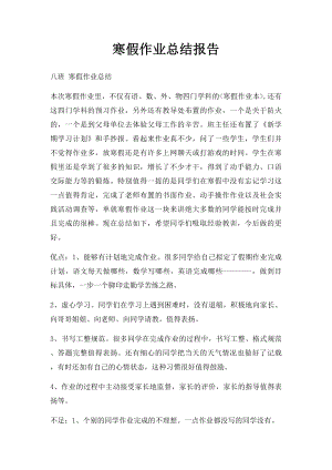 寒假作业总结报告.docx