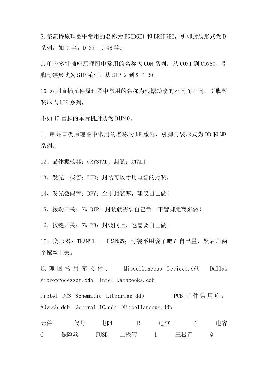 常用元器件的符号及封装.docx_第2页