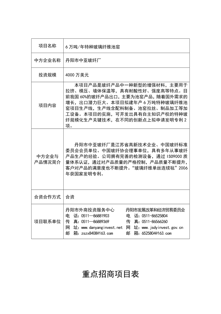 江苏省重点招商项目分析表(66页).doc_第2页