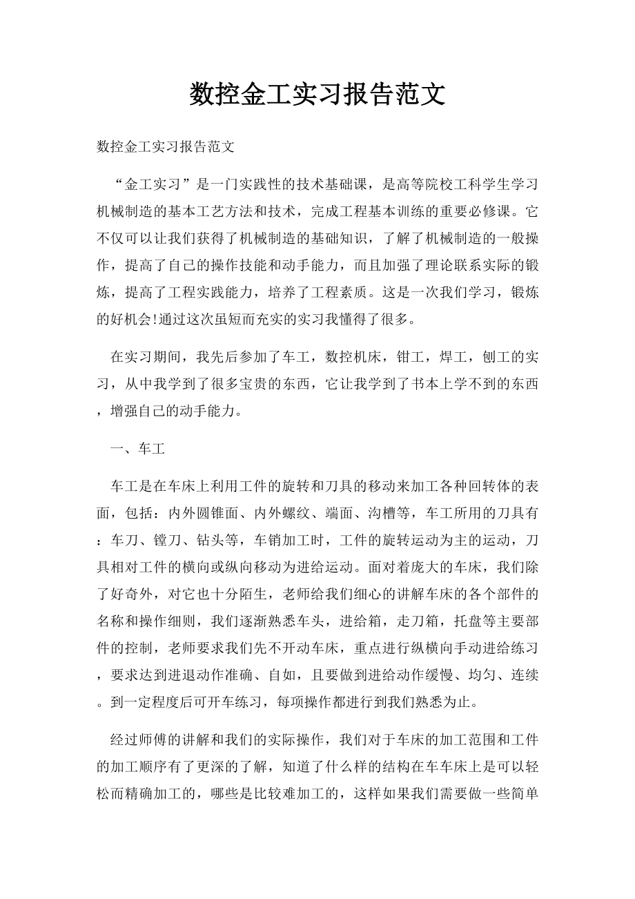 数控金工实习报告范文.docx_第1页