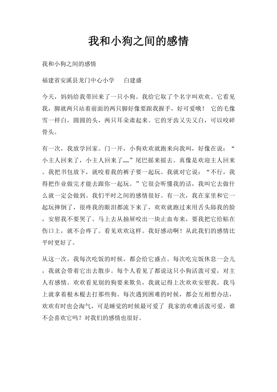 我和小狗之间的感情.docx_第1页