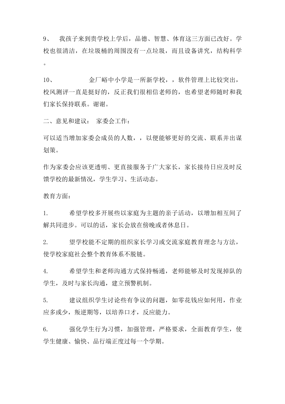 家长对学校的意见.docx_第2页