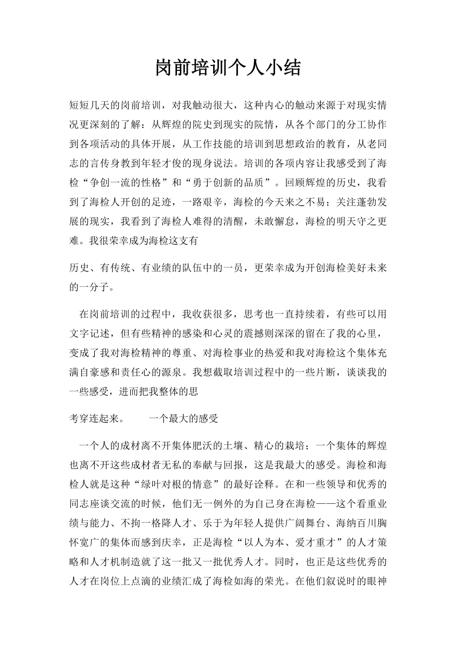 岗前培训个人小结.docx_第1页