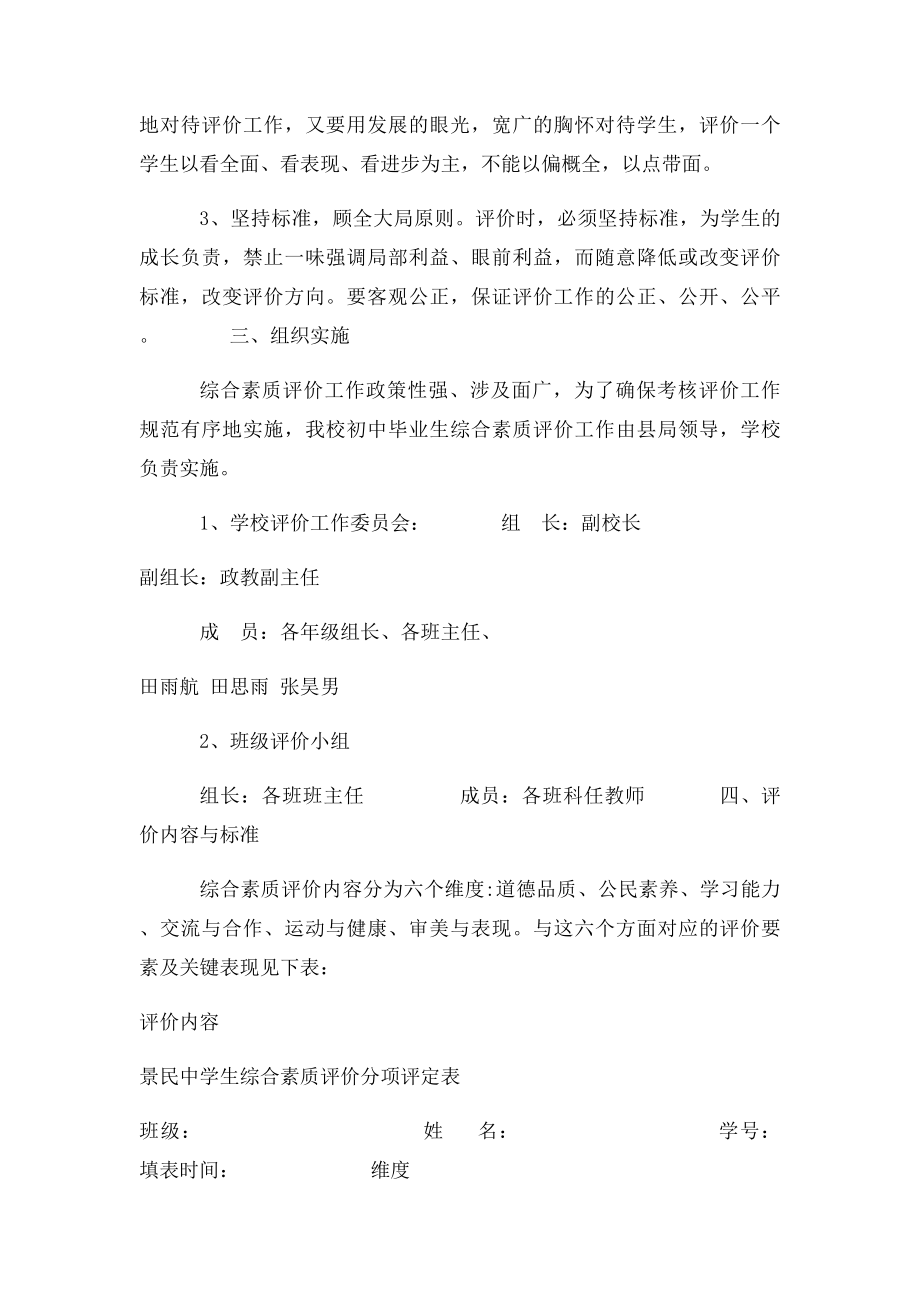 学生综合素质评价实施方案及细则.docx_第2页