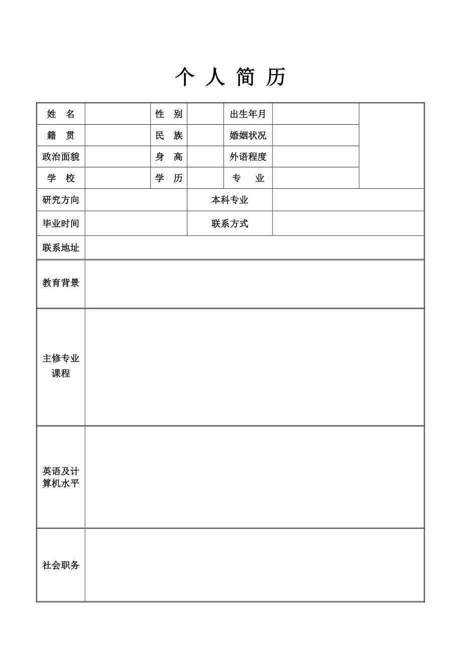 研究生简历模板.doc_第1页