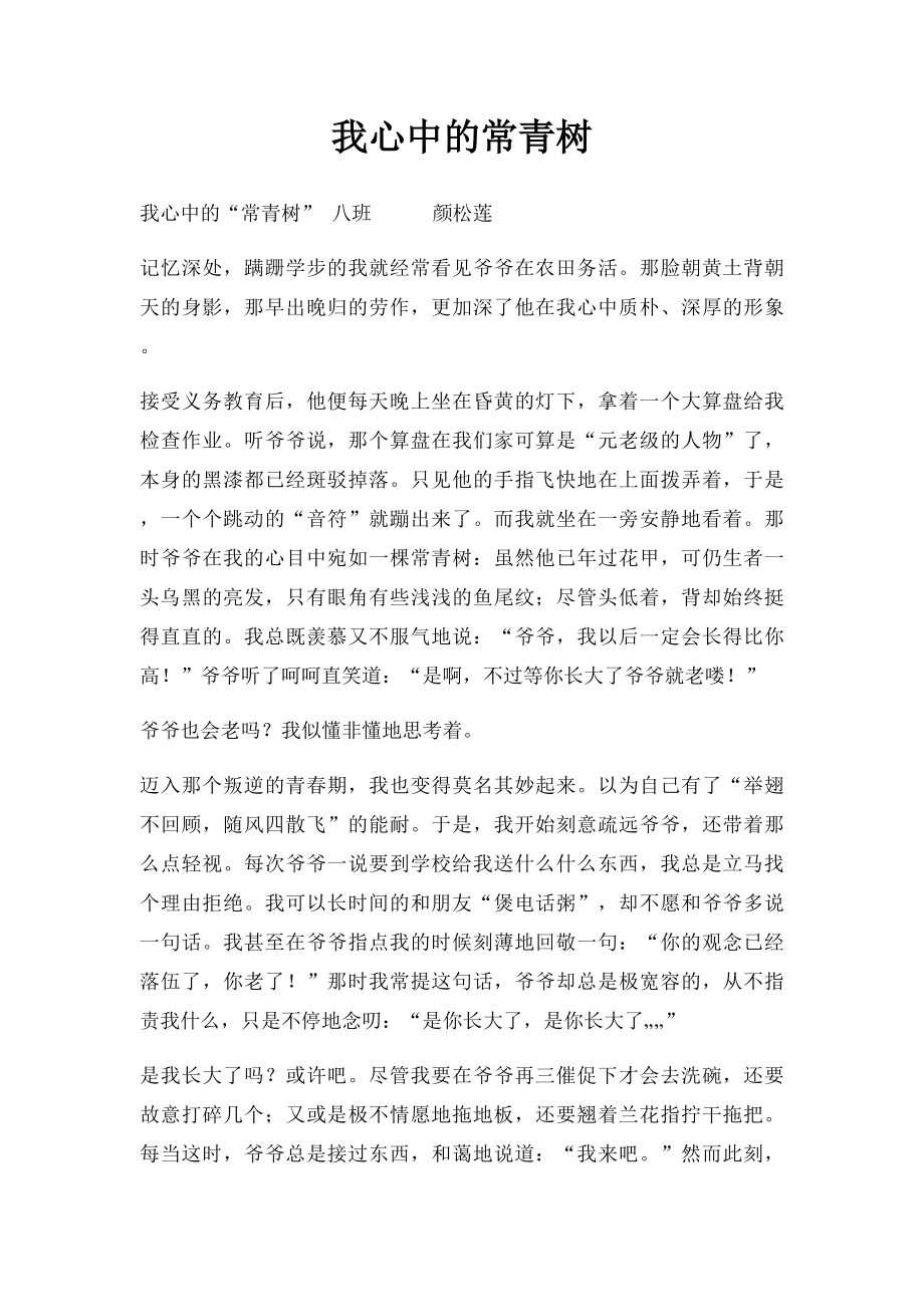 我心中的常青树.docx_第1页