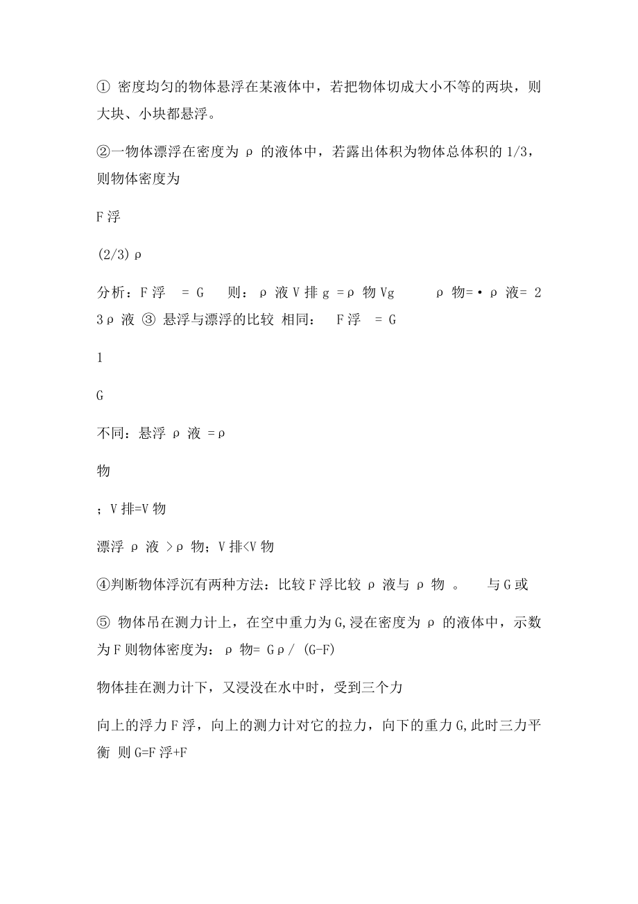 年级下册物理浮力知识点总结及练习题.docx_第2页