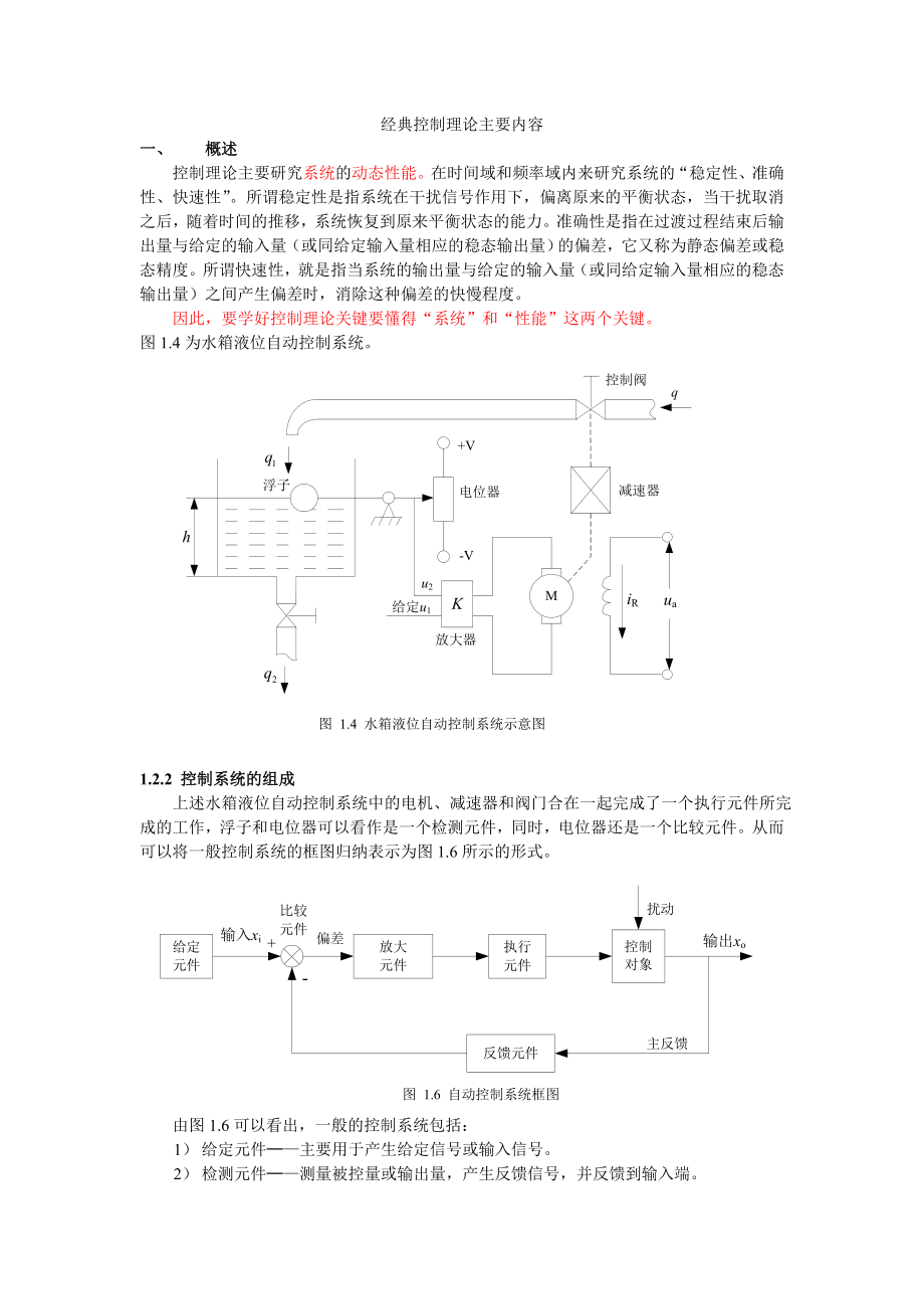 经典控制理论主要内容.doc_第1页