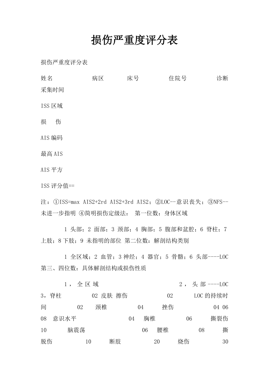 损伤严重度评分表.docx_第1页