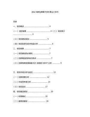 公司方案生鲜电商超市项目商业计划书.doc